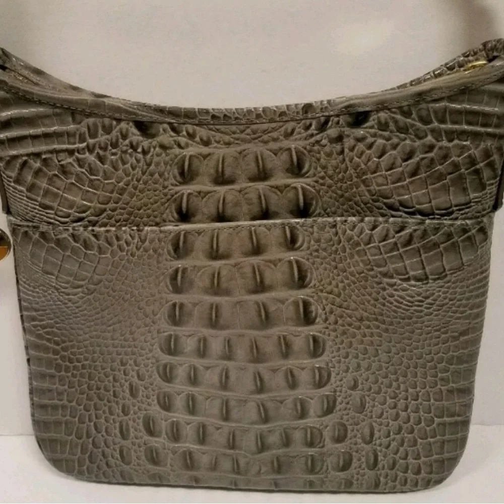 Brahmin Gray Crocodile Embossed Crossbody Bag - Picture 2 of 7